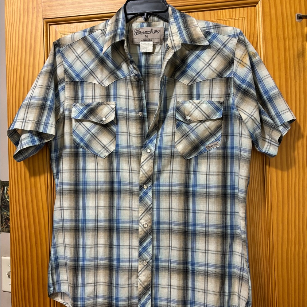 Wrangler Men's Blue Plaid Shirt